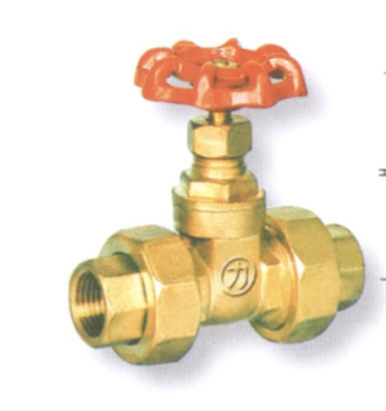 Inside screwed double unions brass gate valve  (pressure casting)