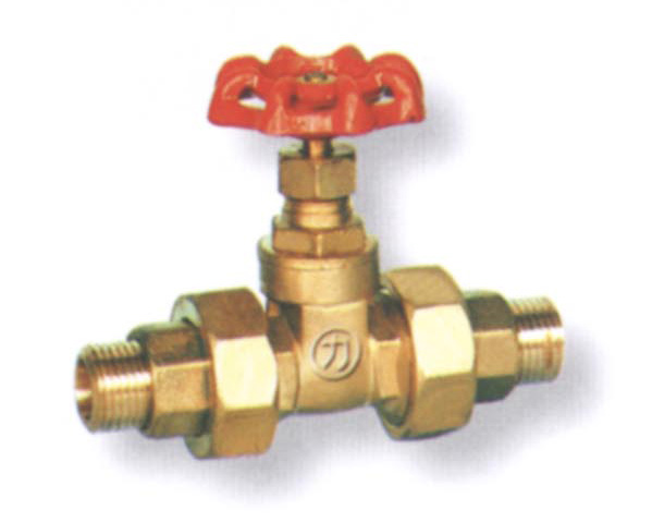 Outside screwed double unions brass gate valve (pressure casting)