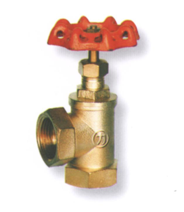 Double inside screwed right-angle type brass stop valve (pressure casting)