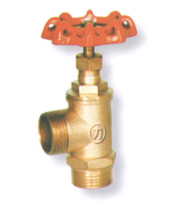 Double outside screwed right-angle type brass stop valve (pressure casting)